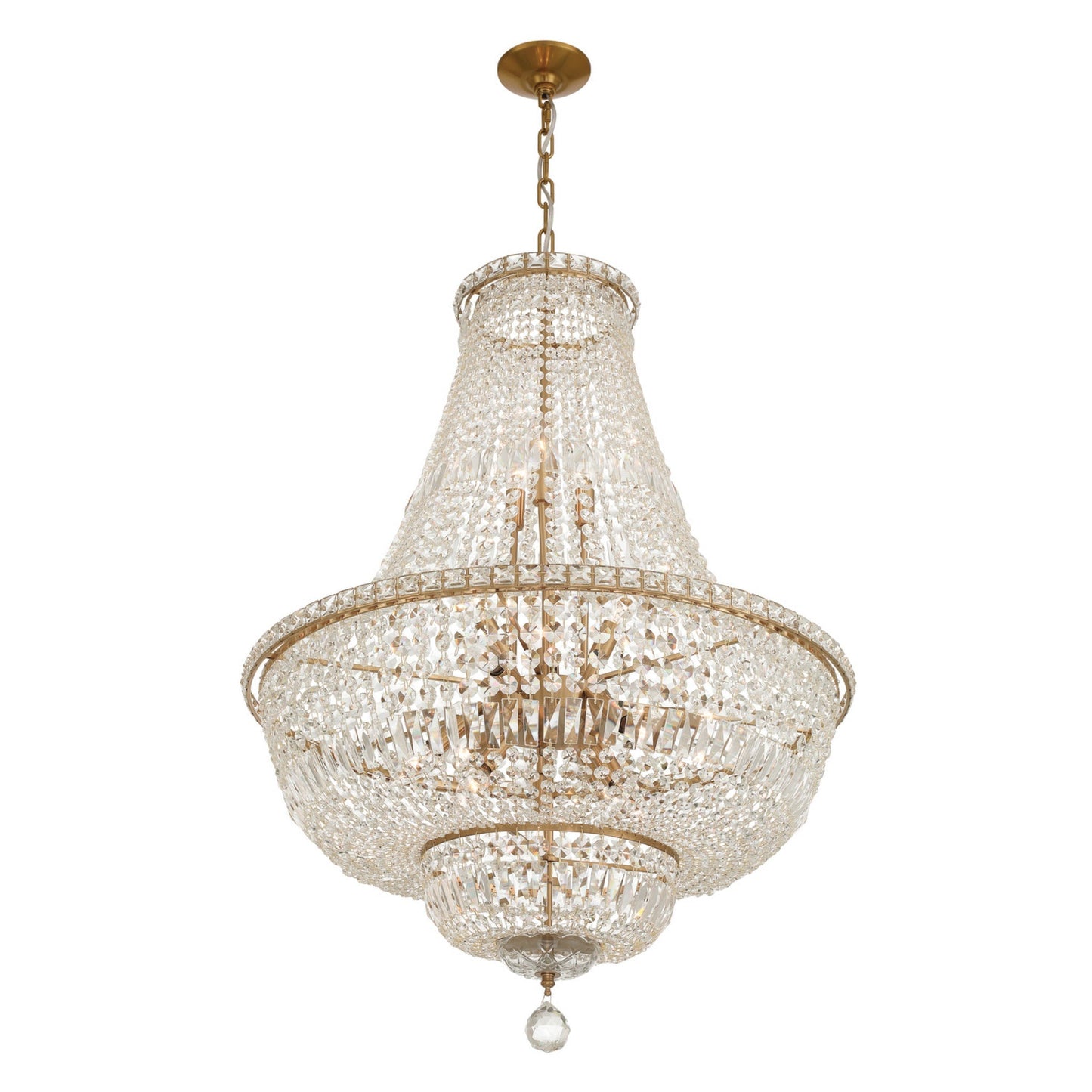 Roslyn 28'' Aged Brass Chandelier Gold 28"W x 39"H x 28"D