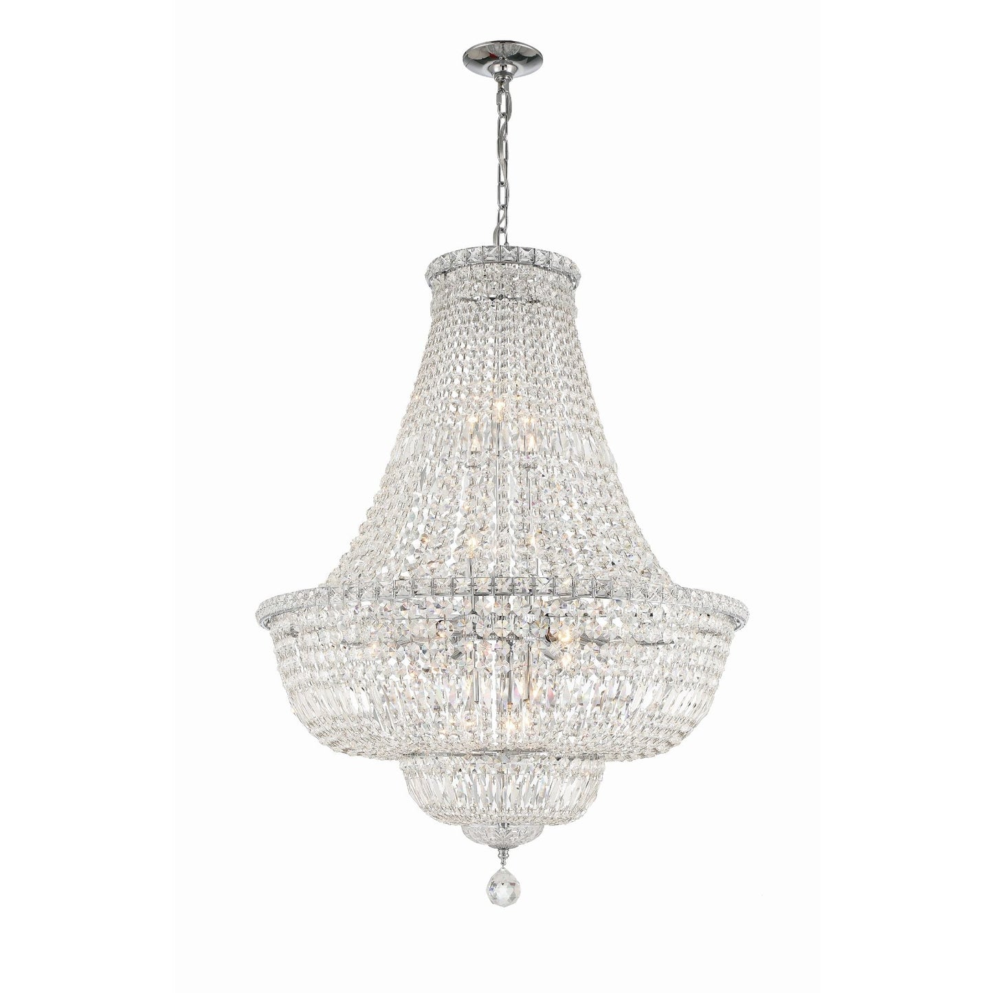 Roslyn 28'' Polished Chrome Chandelier Silver 28"W x 39"H x 28"D