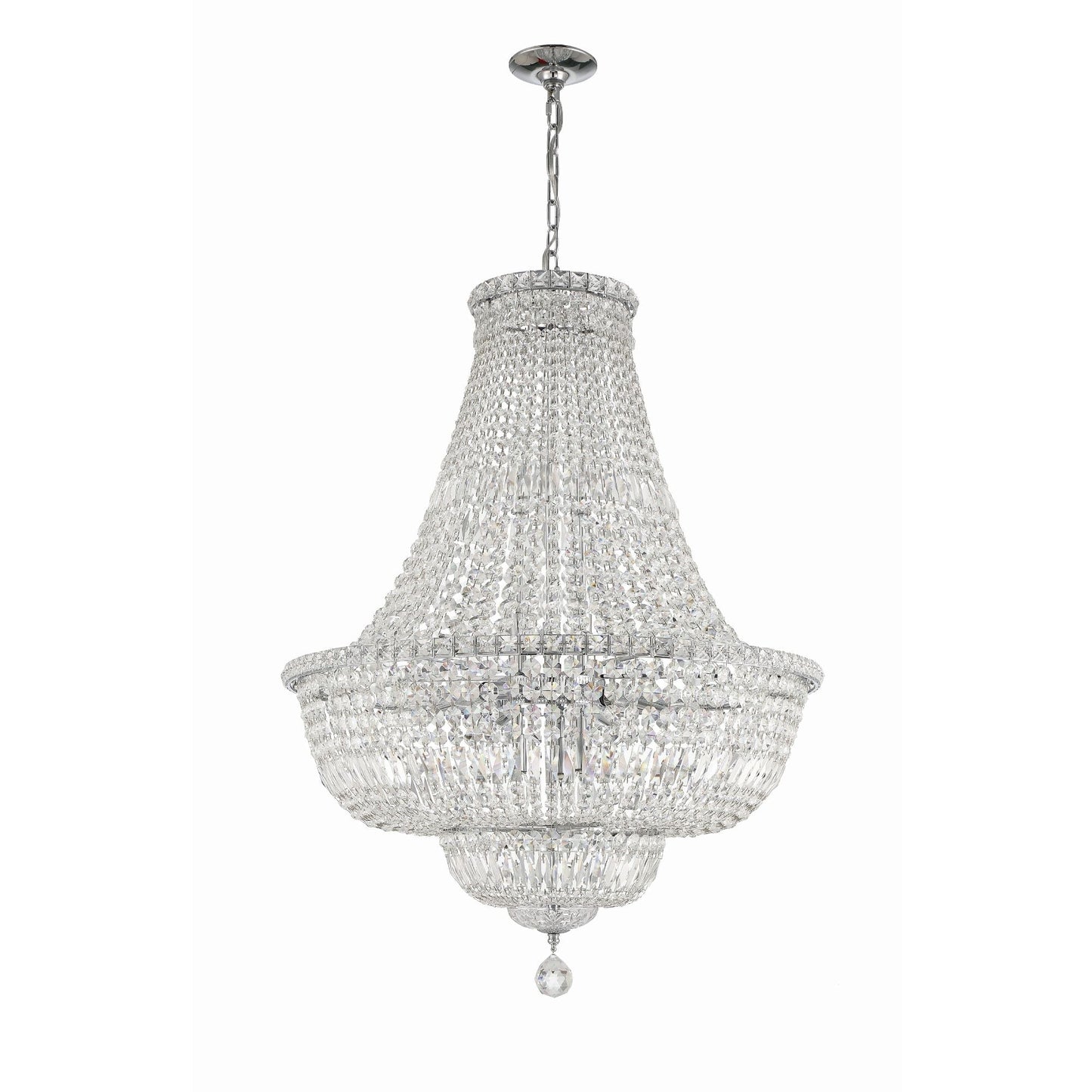 Roslyn 28'' Polished Chrome Chandelier Silver 28"W x 39"H x 28"D