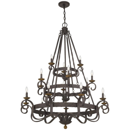 Roseto Kimble 18 Light 48" Wide Taper Candle Chandelier