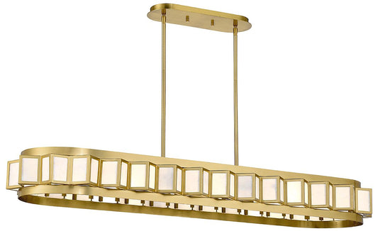 Savoy House Gideon 14.5" Wide Warm Brass 8-Light Linear Chandelier