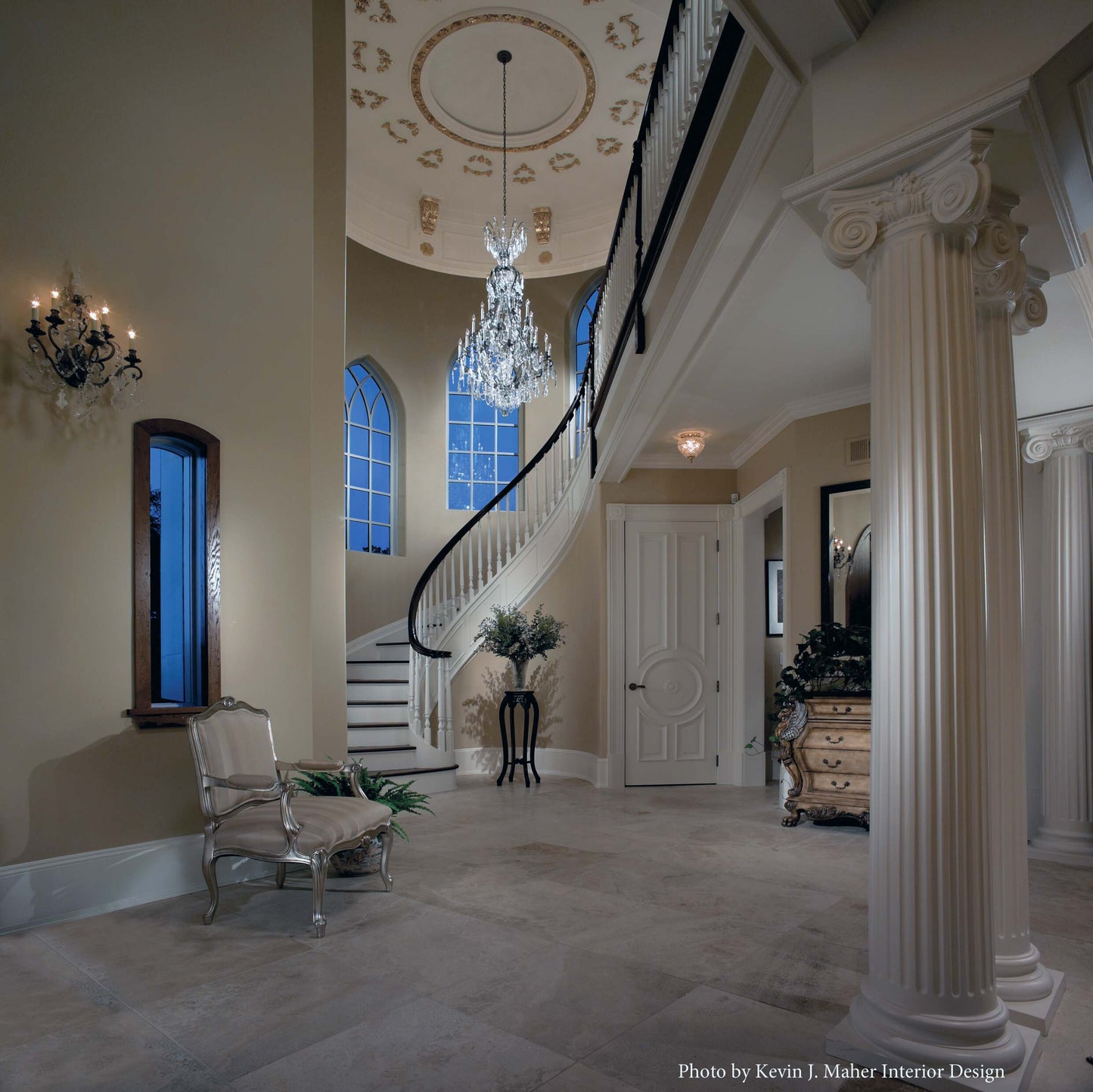Renaissance 6 Light 20" Wide Semi-Flush Ceiling Fixture with Amethyst and Black Diamond Swarovski Rock Crystals