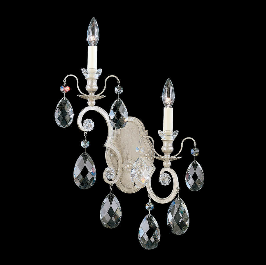 Renaissance 2 Light 23" Tall Wall Sconce with Clear Swarovski Crystals