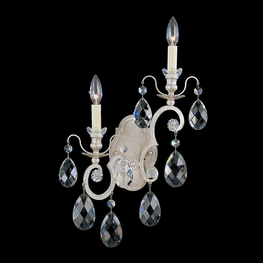 Renaissance 2 Light 23" Tall Wall Sconce with Clear Swarovski Crystals