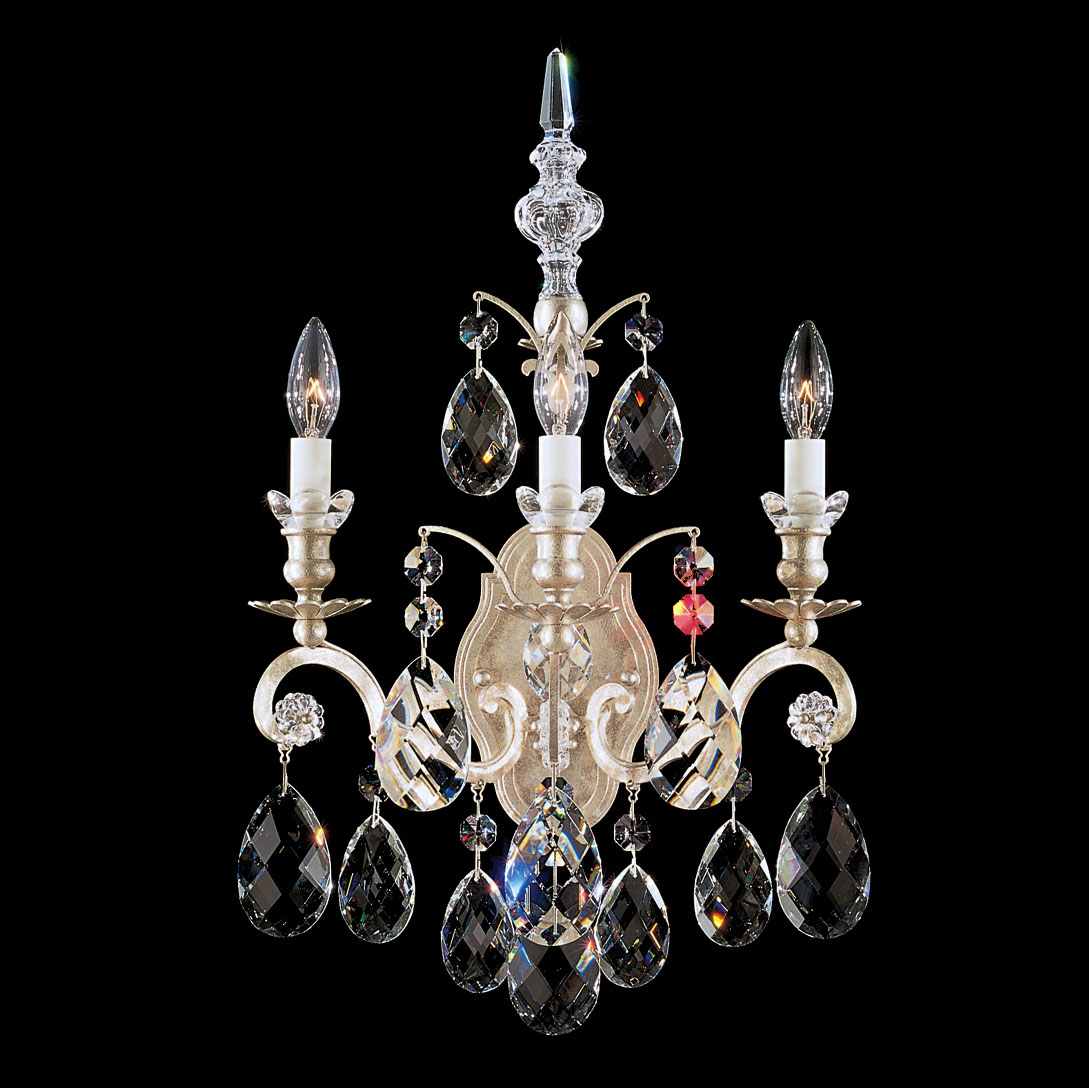 Renaissance 3 Light 22" Tall Wall Sconce with Clear Swarovski Crystals