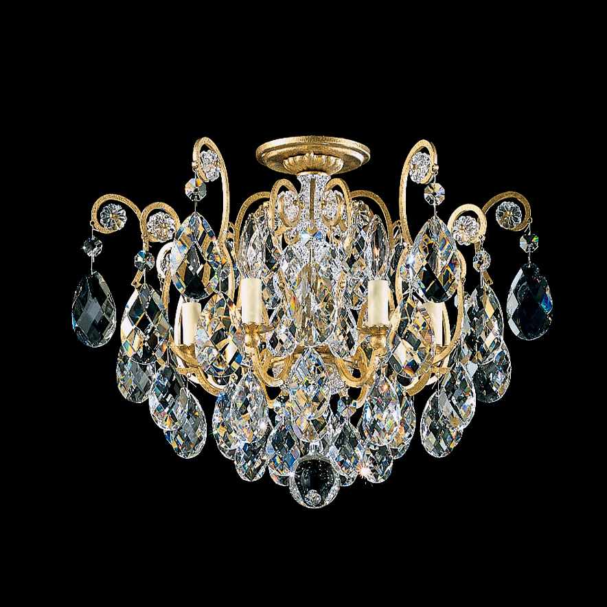 Renaissance 6 Light 20" Wide Semi-Flush Ceiling Fixture with Swarovski Crystals