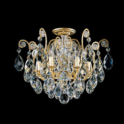 Renaissance 6 Light 20" Wide Semi-Flush Ceiling Fixture with Swarovski Crystals