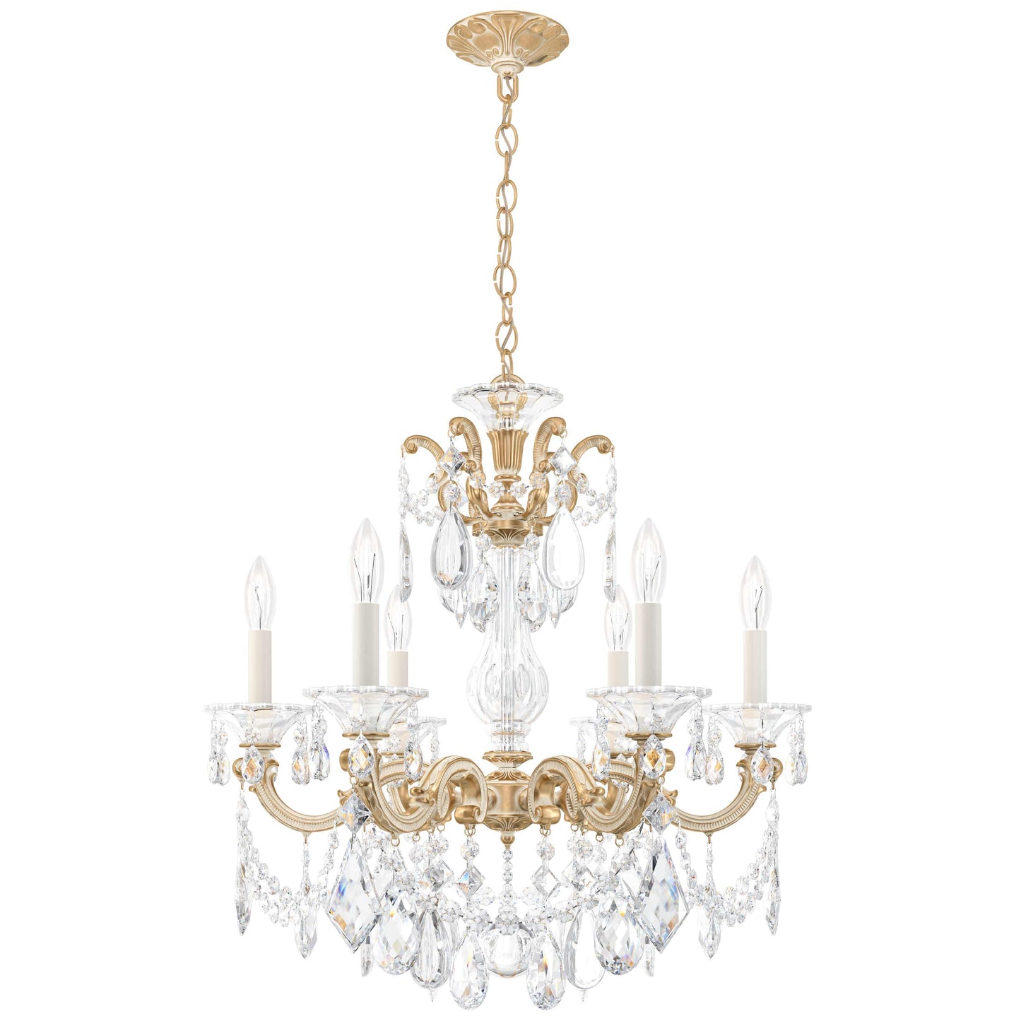La Scala 6 Light 23" Wide Crystal Chandelier