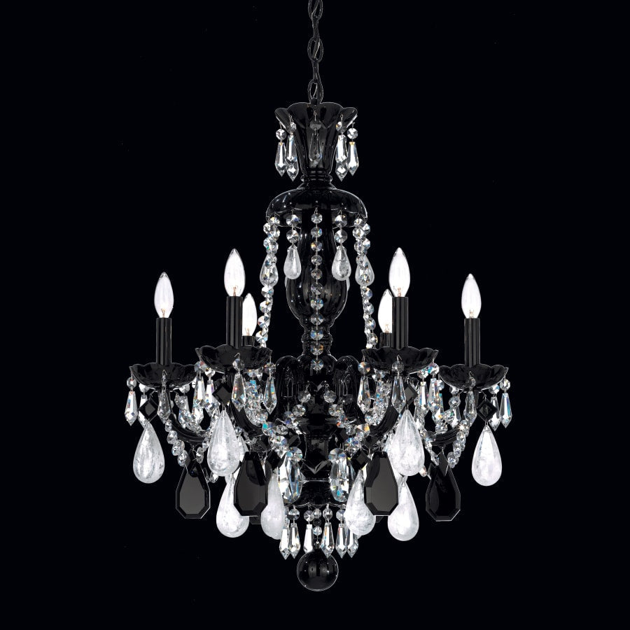 Schonbek Hamilton 6 Light 22" Wide Crystal Chandelier with Amethyst Rock Crystals