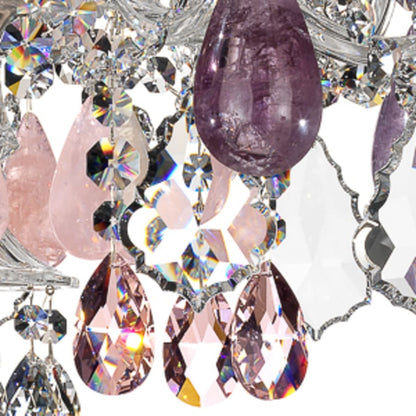 Schonbek Hamilton 6 Light 22" Wide Crystal Chandelier with Amethyst Rock Crystals