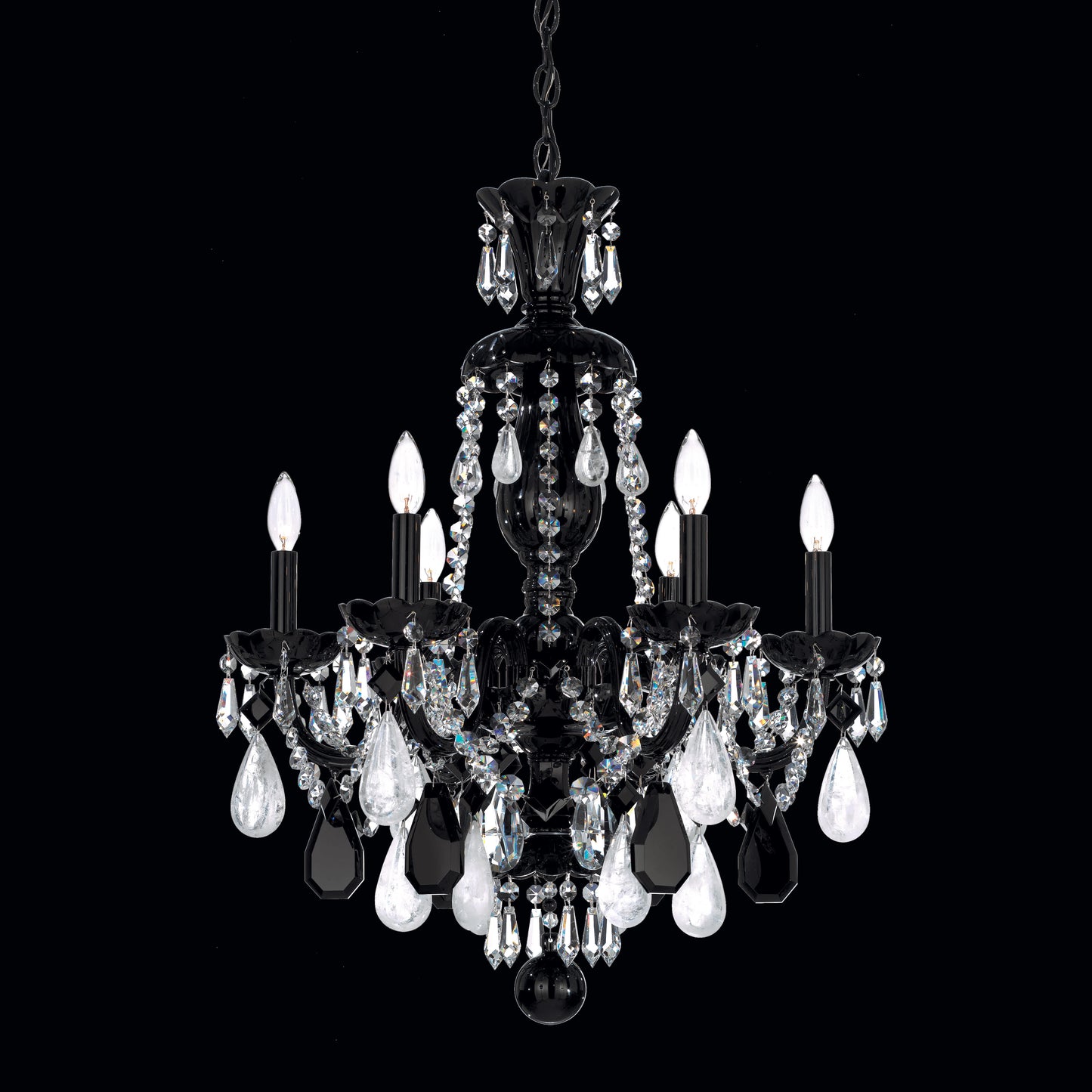 Hamilton 6 Light 22" Wide Crystal Chandelier with Clear Rock Crystals