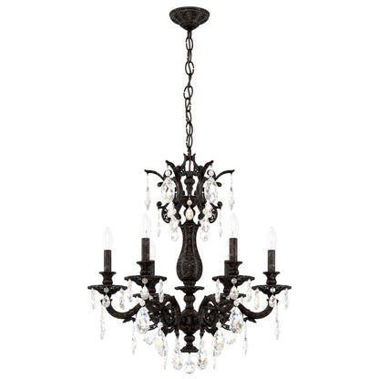Milano 6 Light 24" Wide Crystal Chandelier with Clear Optic Crystals