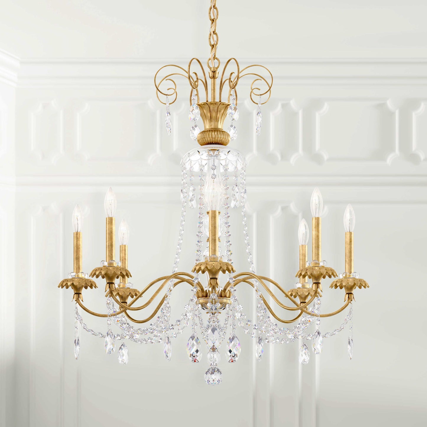 Helenia 8 Light 32" Wide Crystal Chandelier with Clear Heritage Crystal Accents