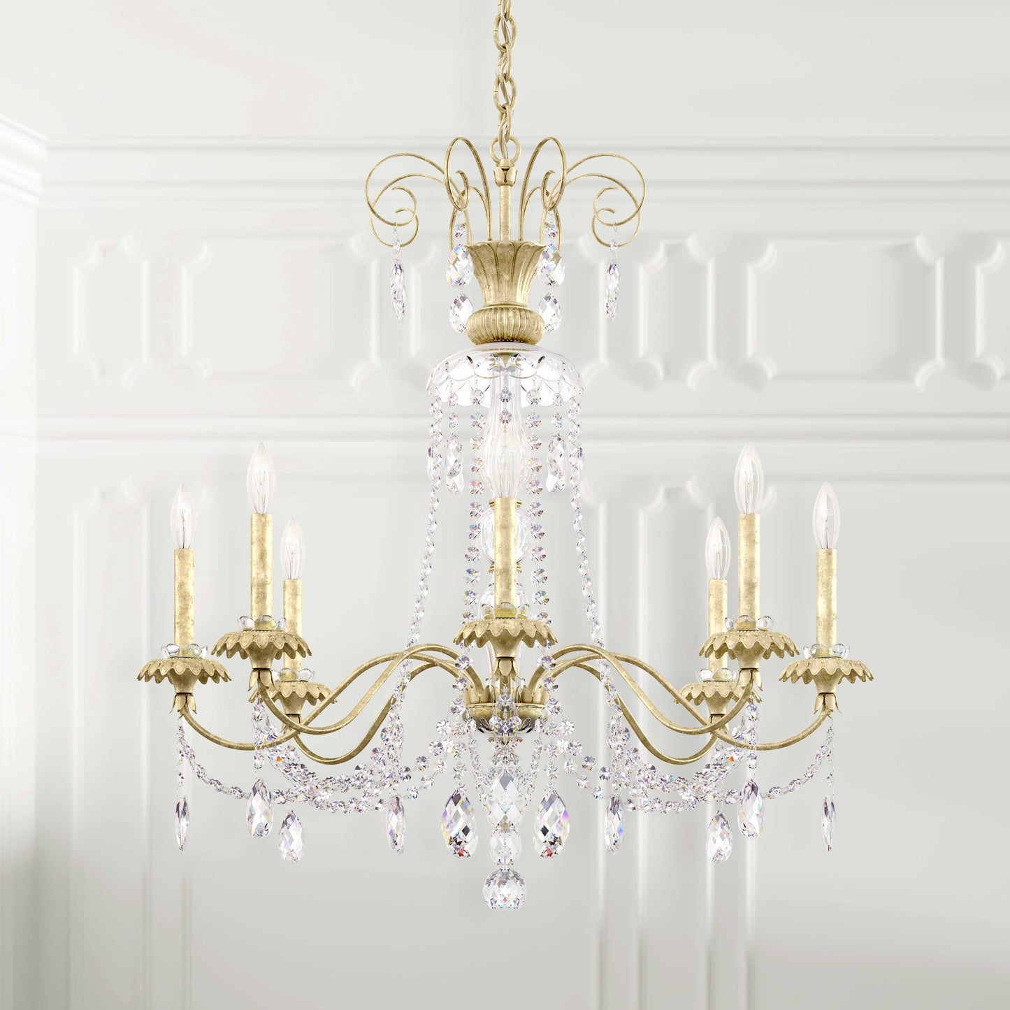 Helenia 8 Light 32" Wide Crystal Chandelier with Clear Heritage Crystal Accents