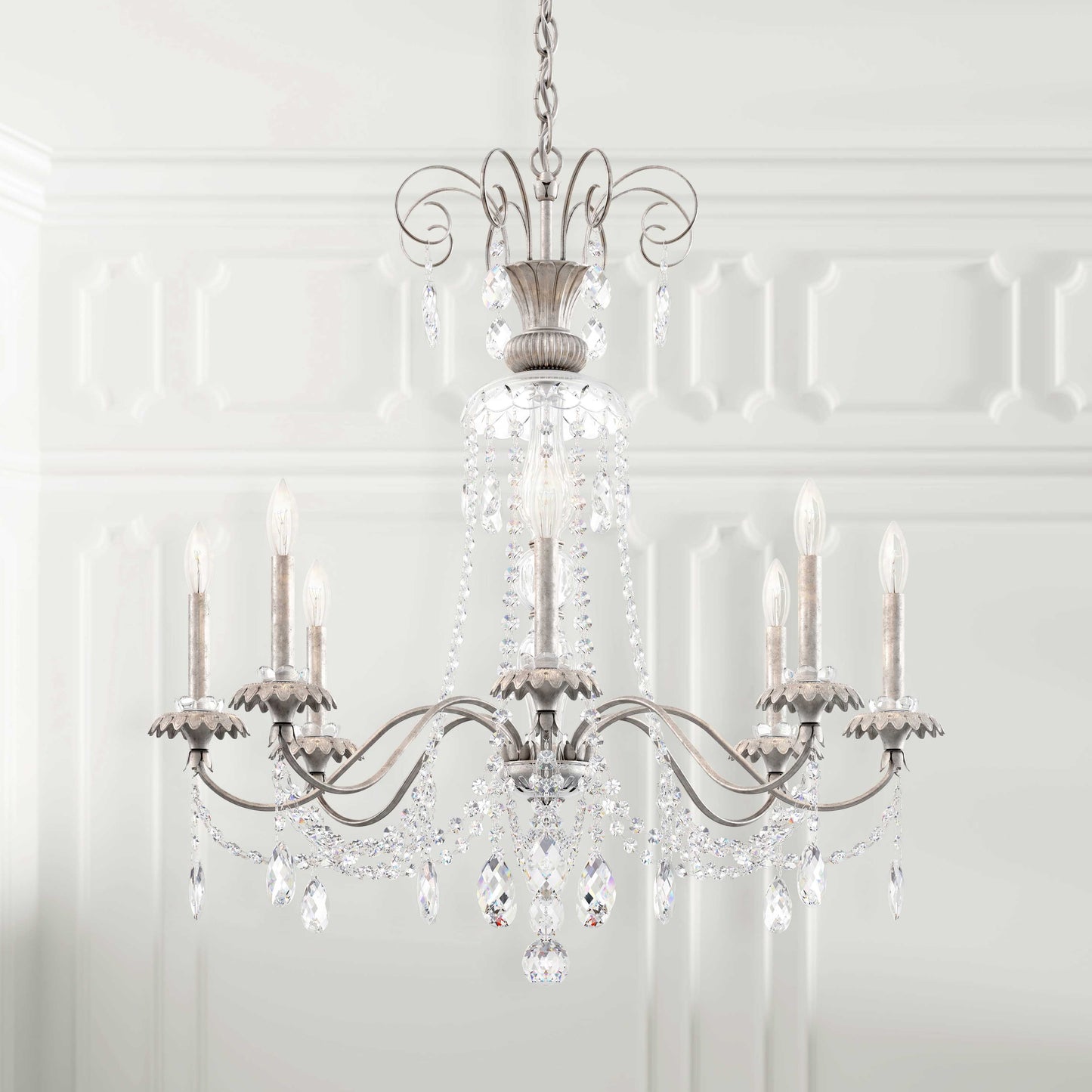 Helenia 8 Light 32" Wide Crystal Chandelier with Clear Heritage Crystal Accents