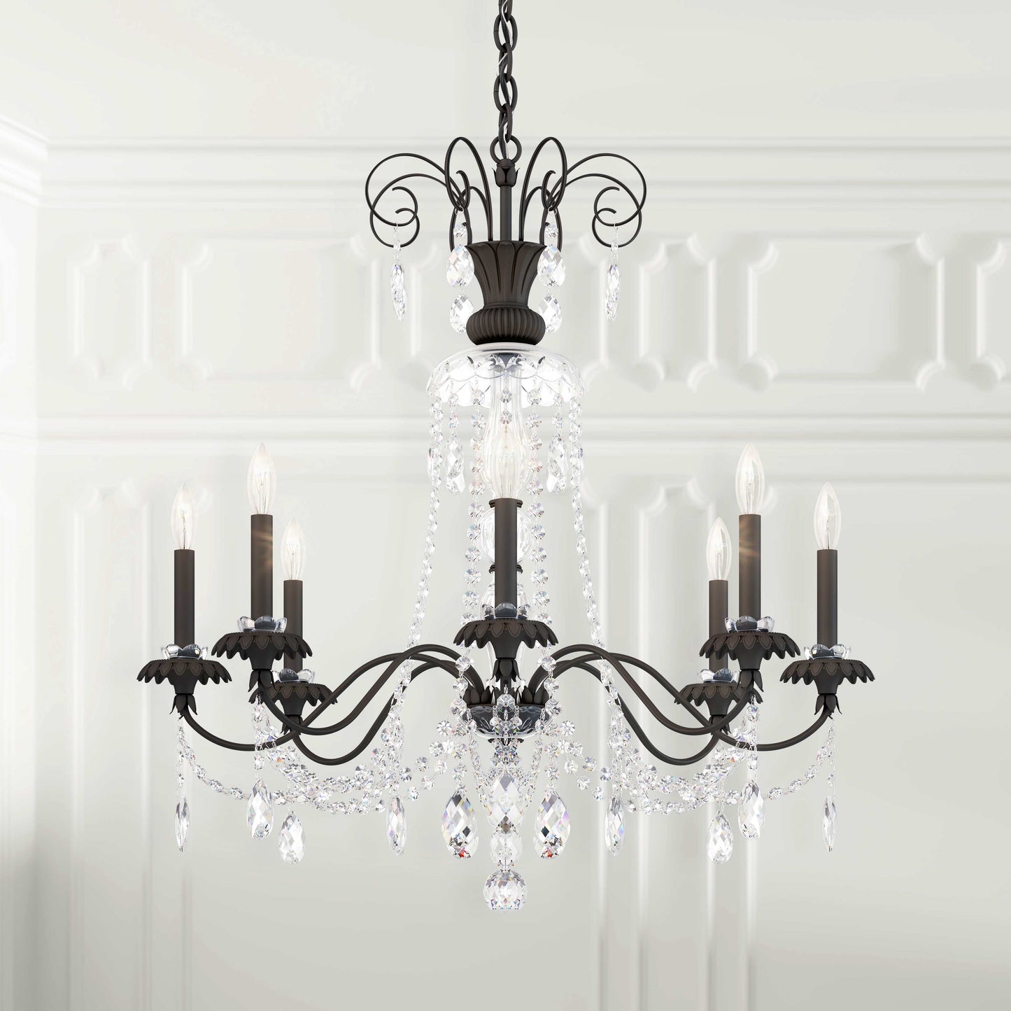 Helenia 8 Light 32" Wide Crystal Chandelier with Clear Heritage Crystal Accents