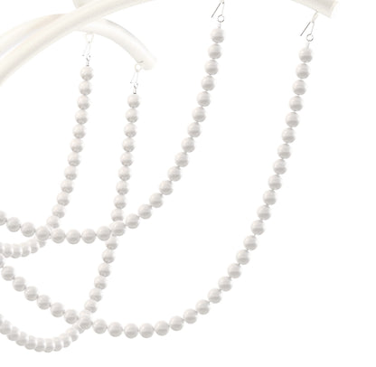 Priscilla 5 Light 18" Wide Crystal Chandelier with White Pearl Beads
