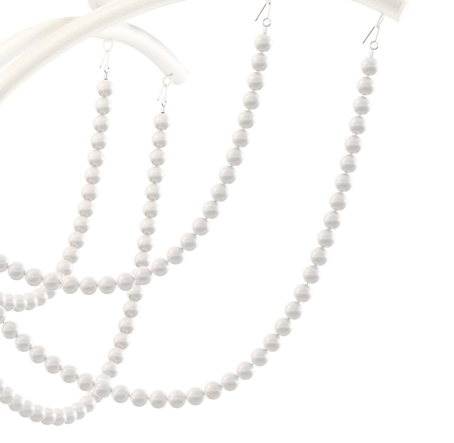 Priscilla 5 Light 18" Wide Crystal Chandelier with White Pearl Beads