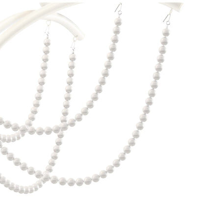 Schonbek Priscilla 5 Light 18" Wide Crystal Chandelier with White Pearl Beads