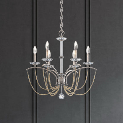 Priscilla 6 Light 24" Wide Crystal Chandelier with Bronze Pearl Beads