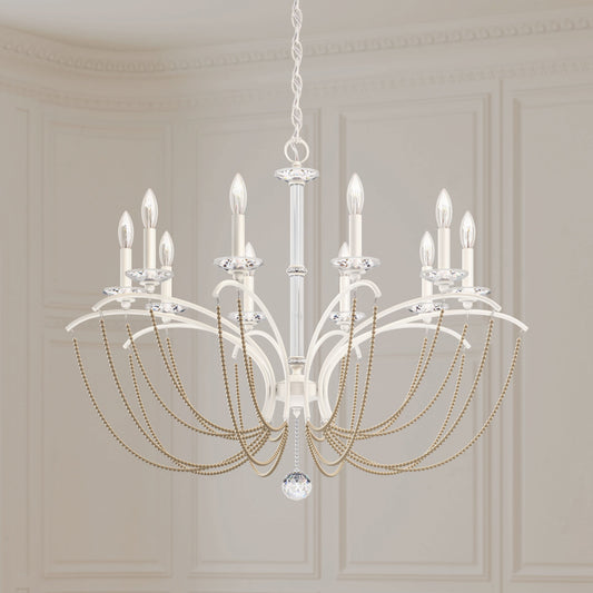 Priscilla 10 Light 36" Wide Crystal Chandelier with Bronze Pearl Beads