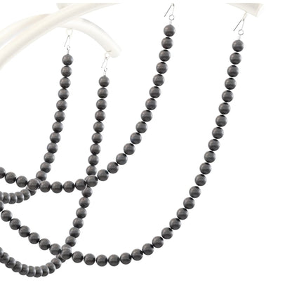 Schonbek Priscilla 10 Light 36" Wide Crystal Chandelier with Dark Grey Pearl Beads