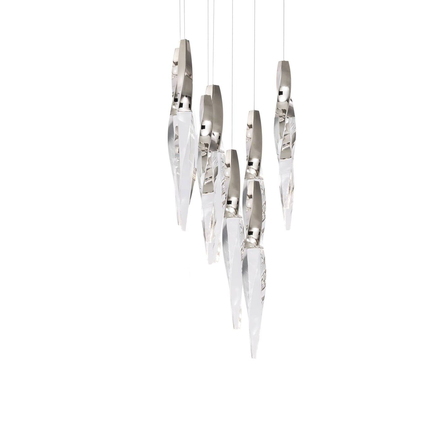 Kindjal 9 Light 17" Wide Switchable Color Temperature LED Optic Crystal Multi Pendant