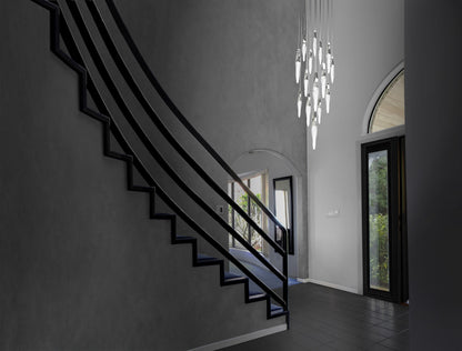 Kindjal 15 Light 23" Wide Switchable Color Temperature LED Optic Crystal Multi Pendant