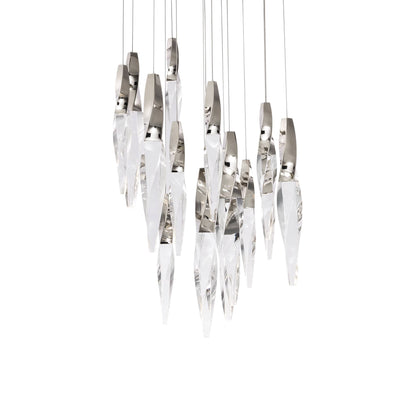 Kindjal 15 Light 23" Wide Switchable Color Temperature LED Optic Crystal Multi Pendant