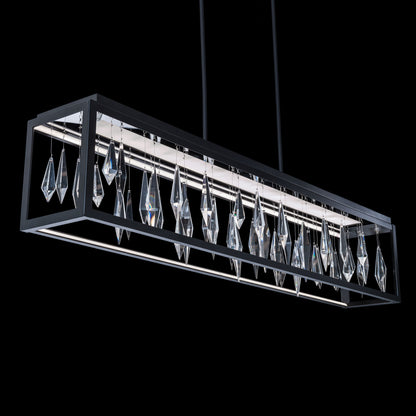 Mirage 54" Wide Switchable Color Temperature LED Crystal Linear Pendant