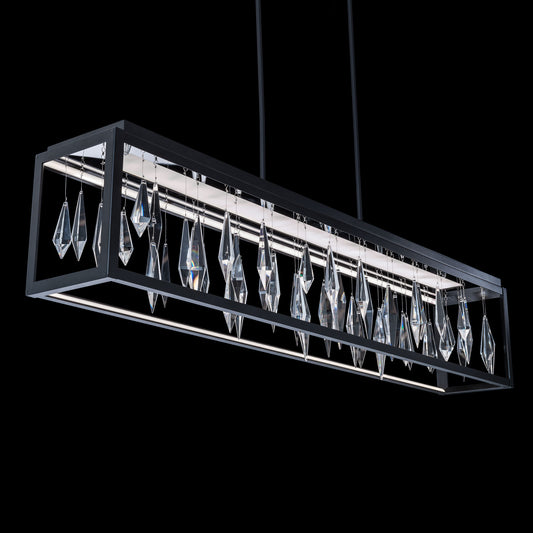Mirage 54" Wide Switchable Color Temperature LED Crystal Linear Pendant