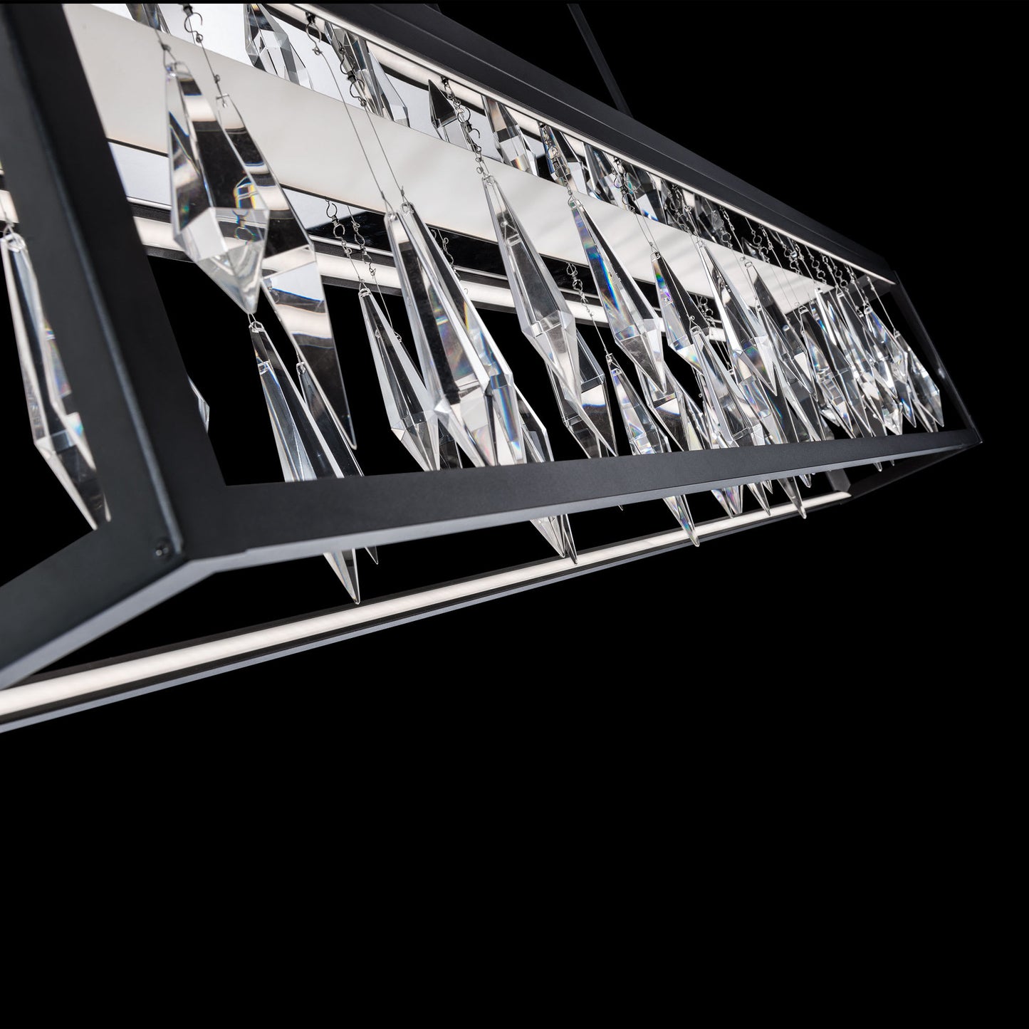 Mirage 54" Wide Switchable Color Temperature LED Crystal Linear Pendant