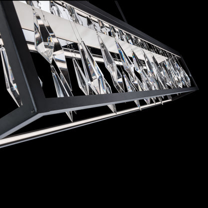 Mirage 54" Wide Switchable Color Temperature LED Crystal Linear Pendant