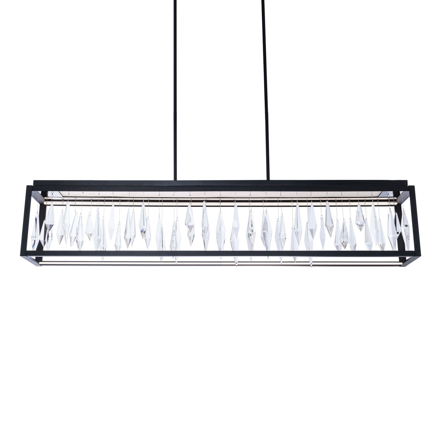 Mirage 54" Wide Switchable Color Temperature LED Crystal Linear Pendant