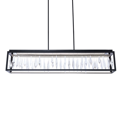 Mirage 54" Wide Switchable Color Temperature LED Crystal Linear Pendant