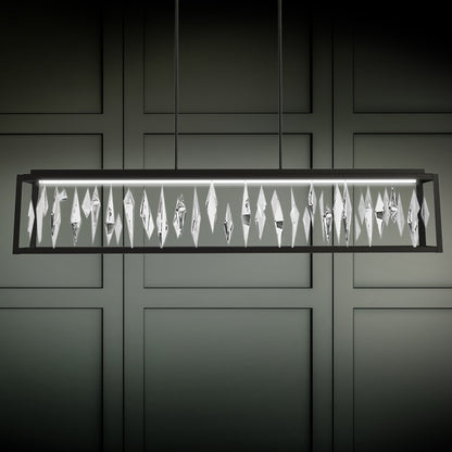 Mirage 54" Wide Switchable Color Temperature LED Crystal Linear Pendant