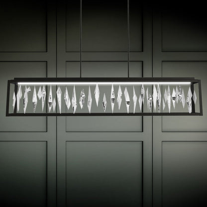 Schonbek Beyond Mirage 54" Wide Switchable Color Temperature LED Crystal Linear Pendant