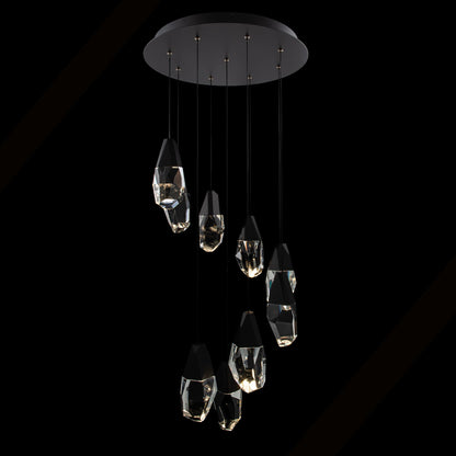 Martini 9 Light 17" Wide LED Clear Optic Crystal Pendant