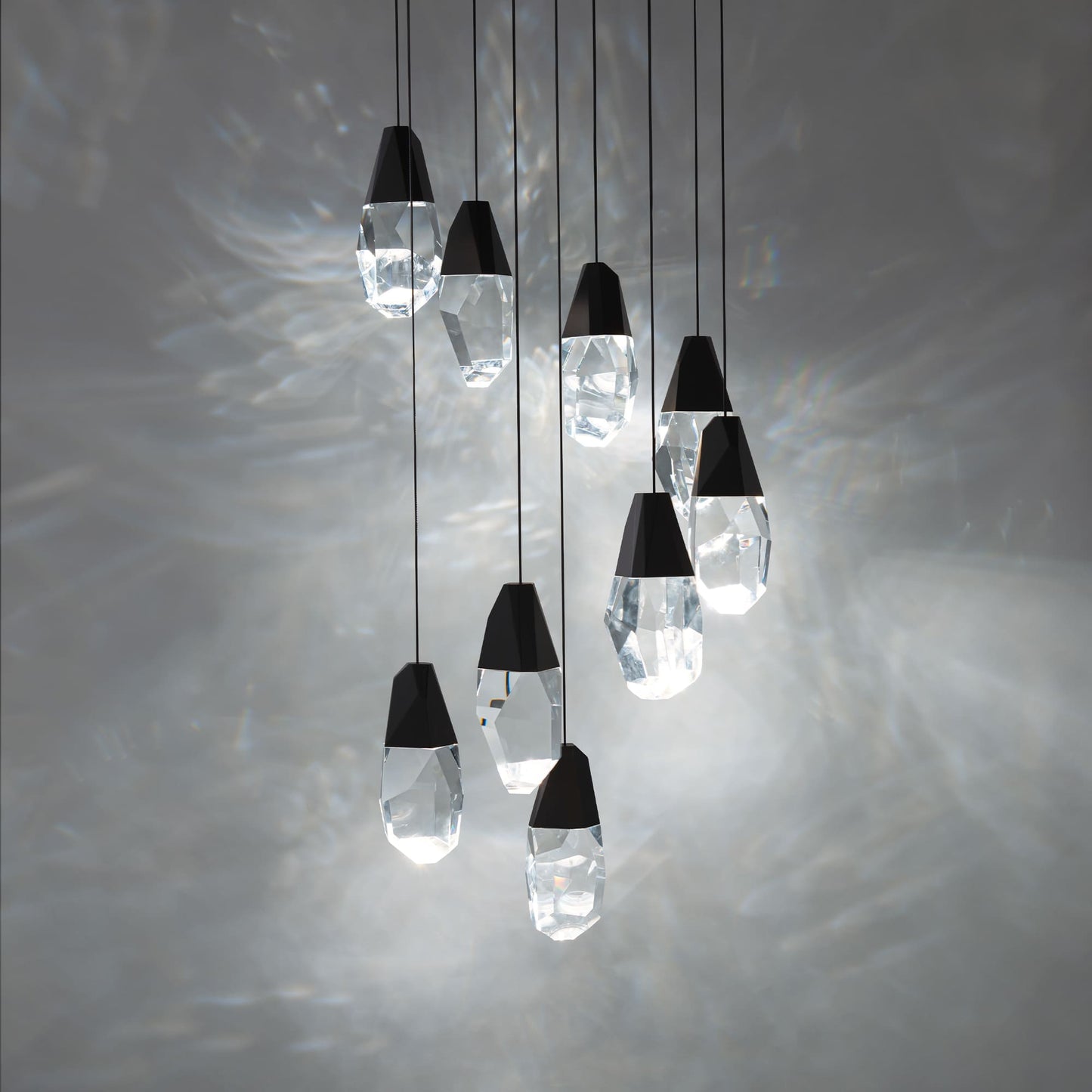 Martini 9 Light 17" Wide LED Clear Optic Crystal Pendant