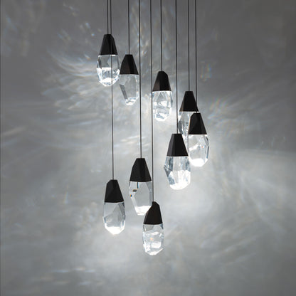 Martini 9 Light 17" Wide LED Clear Optic Crystal Pendant