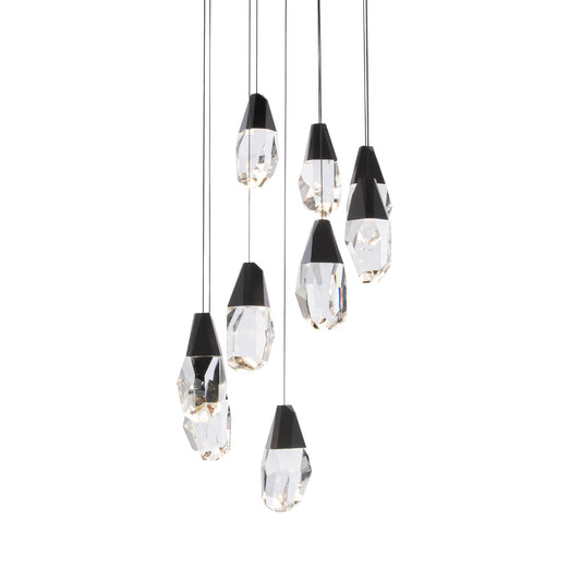 Martini 9 Light 17" Wide LED Clear Optic Crystal Pendant