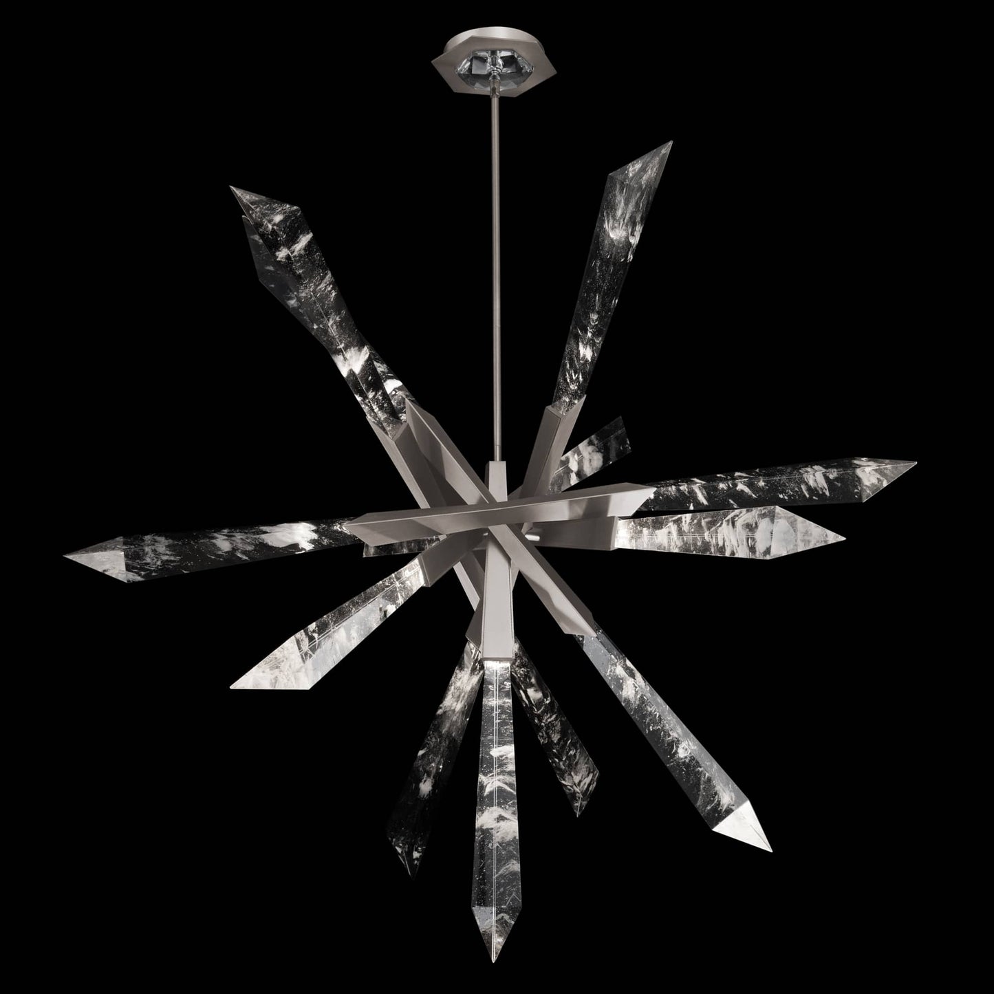 Solitude 36" Wide Switchable Color Temperature LED Quartz Crystal Pendant