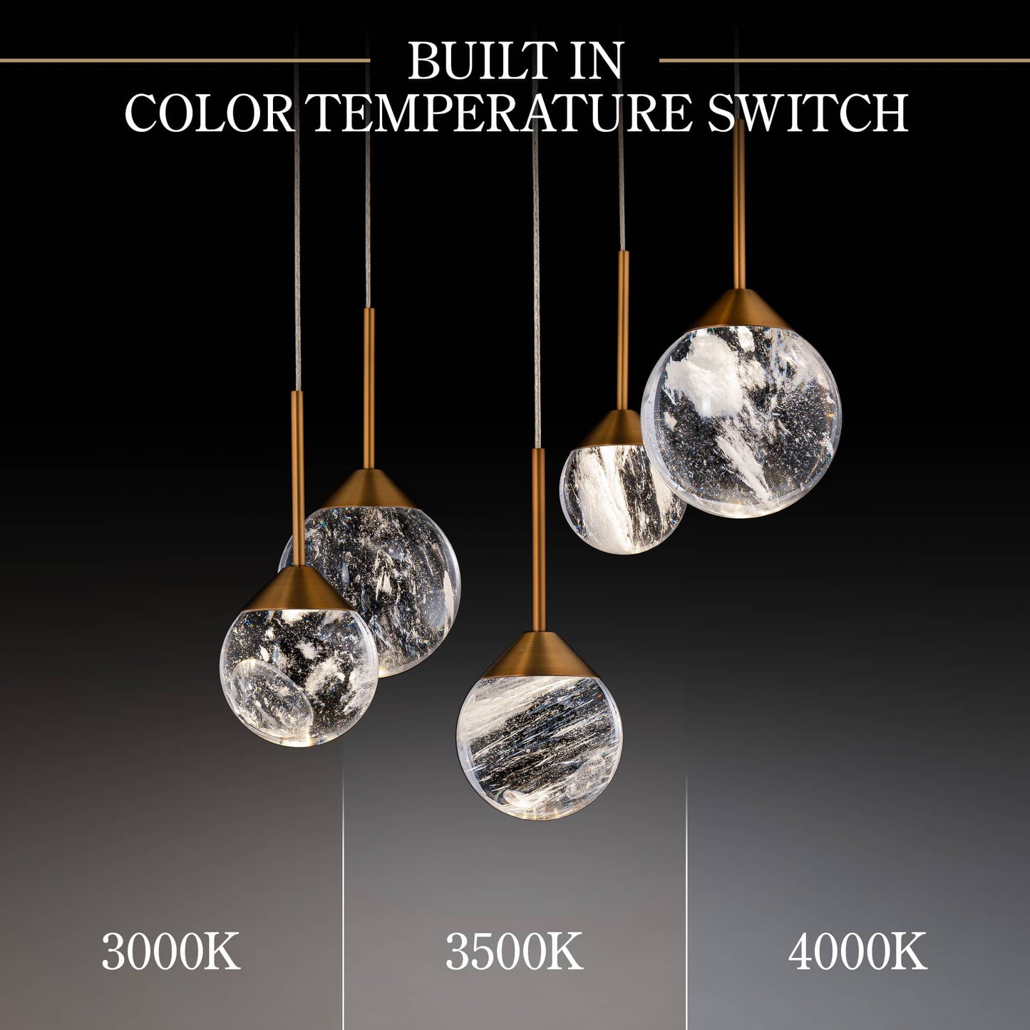 Quest 17" Wide LED Crystal Multi Light Pendant with Clear Optic Haze Crystal