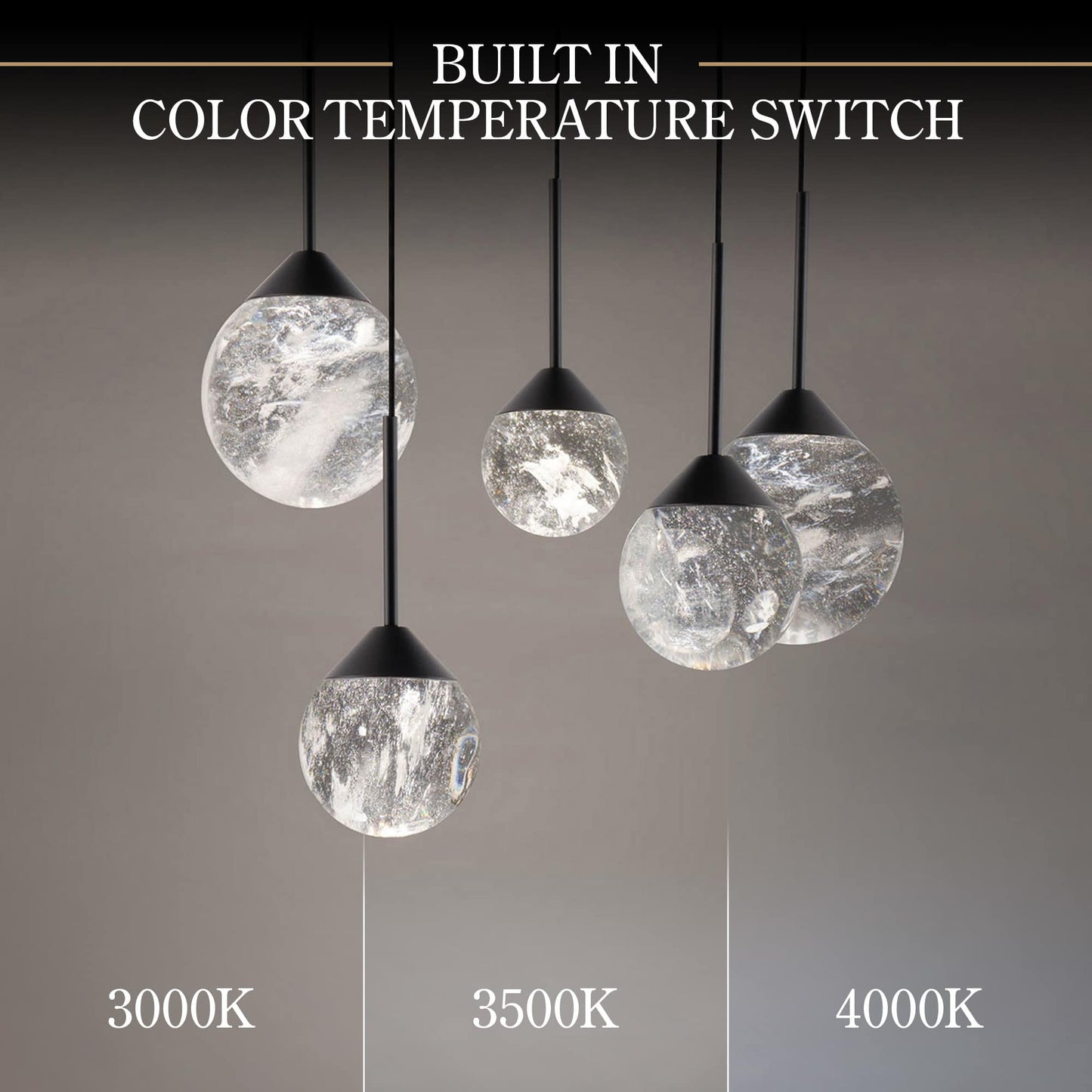 Quest 17" Wide LED Crystal Multi Light Pendant with Clear Optic Haze Crystal