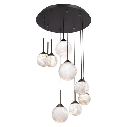 Schonbek Beyond Quest 17" Wide LED Crystal Multi Light Pendant with Clear Optic Haze Crystal