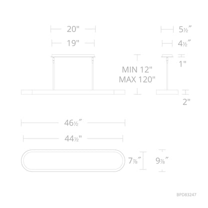 Marquis 47" Wide LED Crystal Linear Pendant