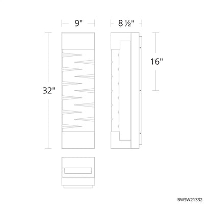 Labyrinth 32" Tall LED Wall Sconce with Clear Optic Crystal