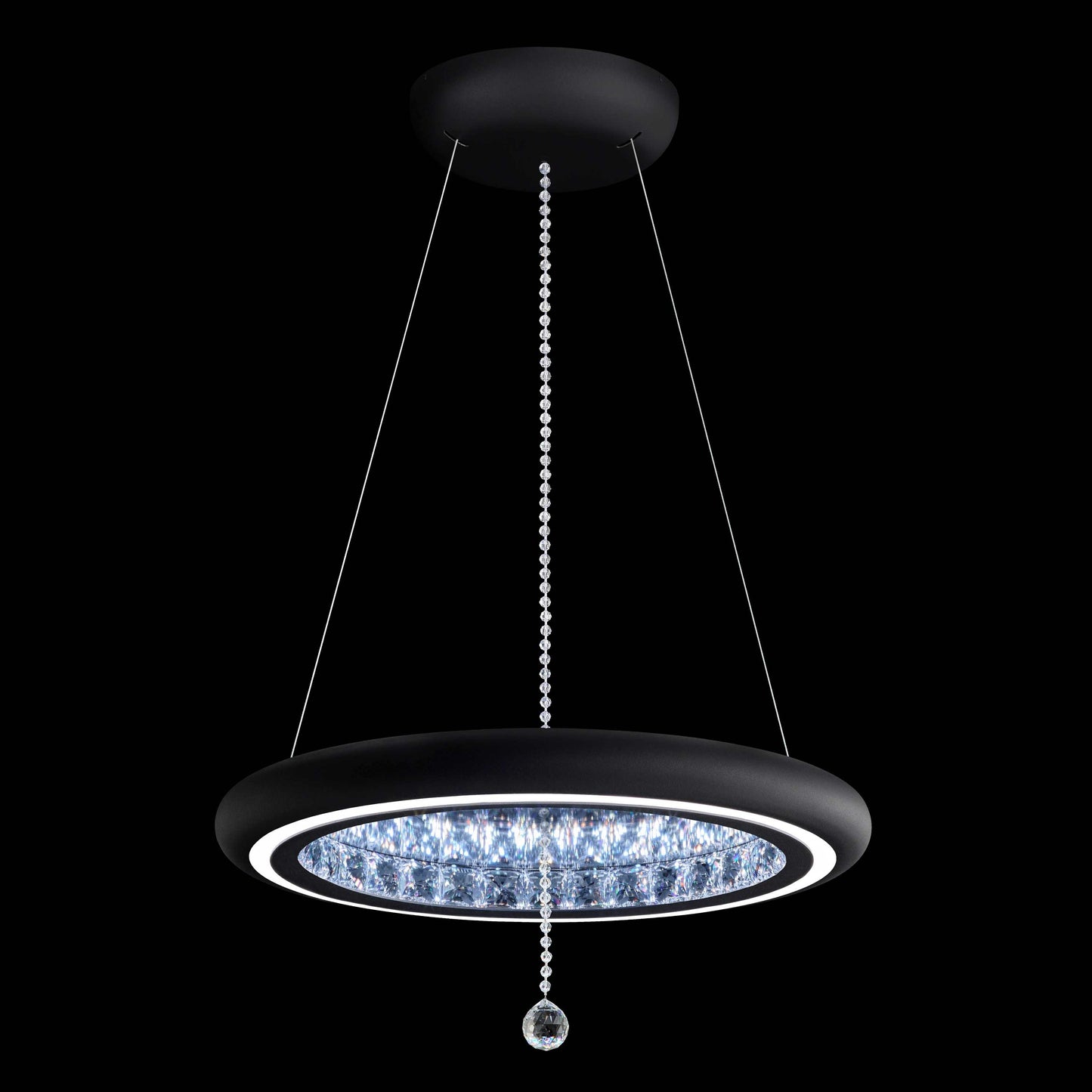 Infinite Aura 23" Wide LED Crystal Ring Chandelier with Swarovski Crystals