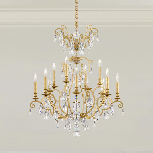 Renaissance Nouveau 12 Light 32" Wide Crystal Chandelier with Clear Heritage Crystal Accents