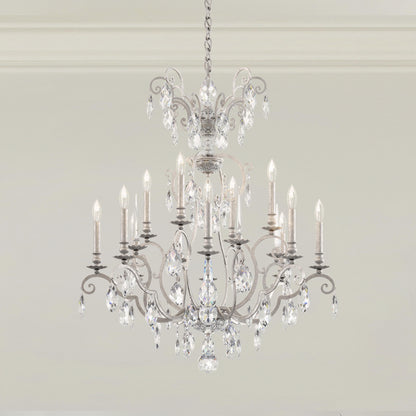 Renaissance Nouveau 12 Light 32" Wide Crystal Chandelier with Clear Heritage Crystal Accents